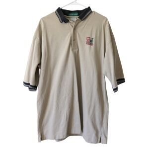 Outer Banks Men Khaki Polo Shirt Sedalia Missouri Train Embroidered 2X Large 90s